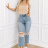 Lovervet Callie High Waist Distressed Ankle Flare Curves Image - 1
