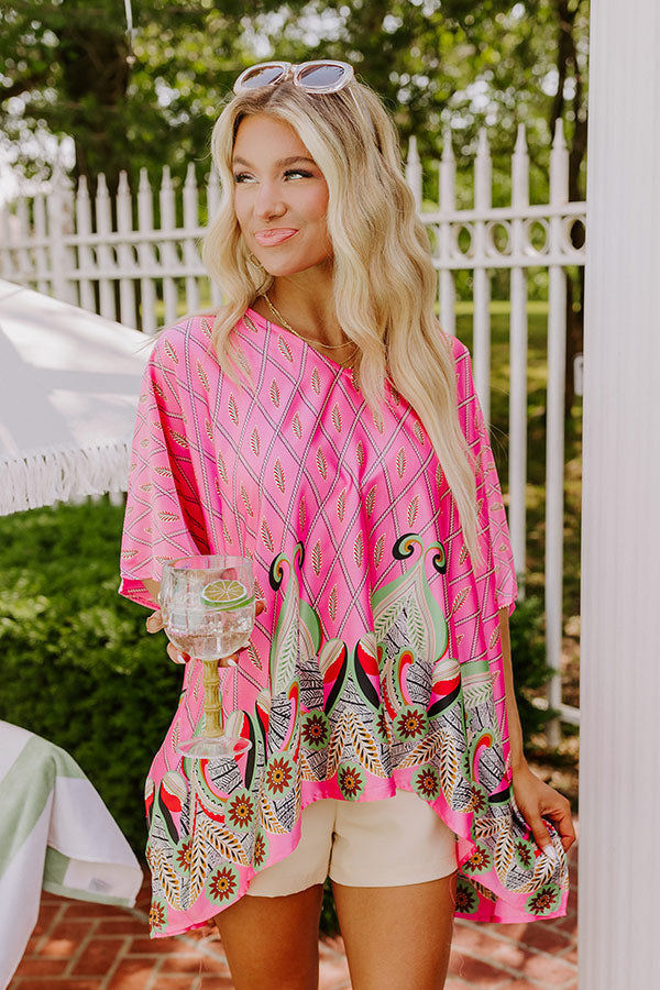 Aruba Cruise Satin Caftan Top Image - 2