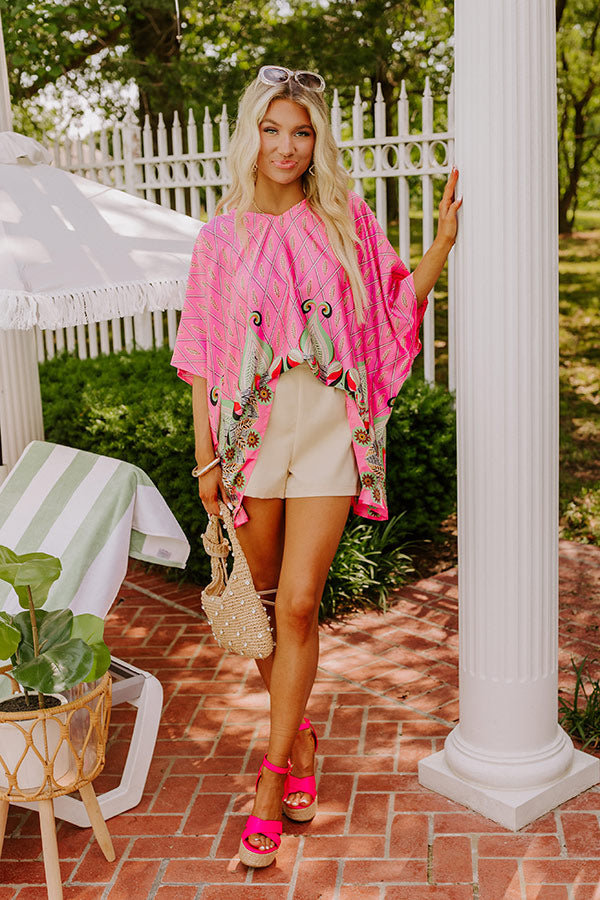 Aruba Cruise Satin Caftan Top Image - 4