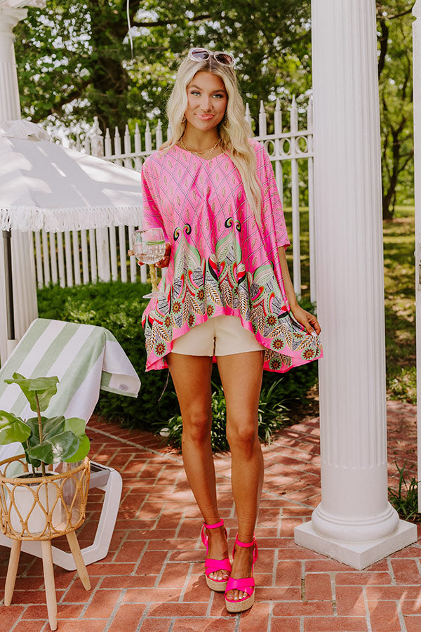 Aruba Cruise Satin Caftan Top Image - 1