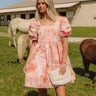Cheerful Charm Jacquard Mini Dress in Coral Image - 1