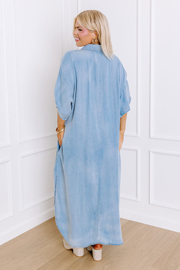NYC Ready Chambray Maxi Dress Curves Image - 5