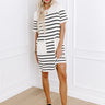Country Club Charm Stripe Mini Dress in Cream Image - 1