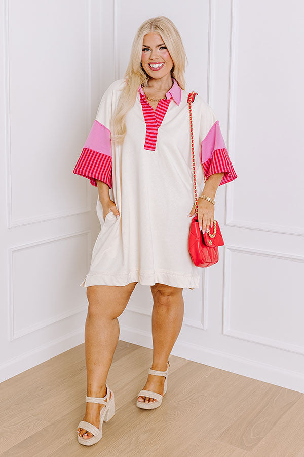 Dockside Meetup Mini Dress in Cream Curves Image - 1