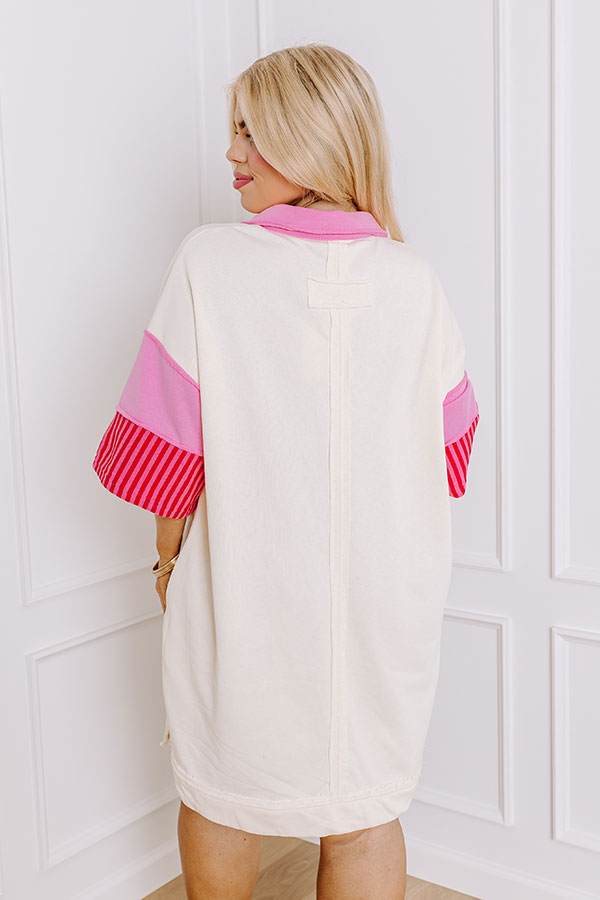 Dockside Meetup Mini Dress in Cream Curves Image - 4