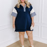 Dockside Meetup Mini Dress in Navy Curves Image - 1