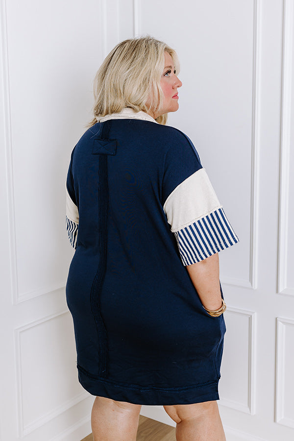 Dockside Meetup Mini Dress in Navy Curves Image - 5