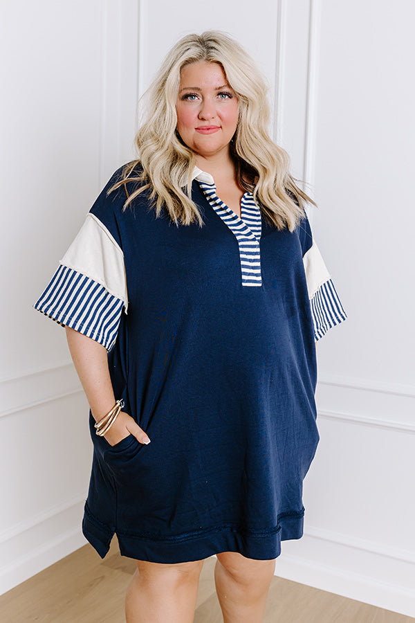 Dockside Meetup Mini Dress in Navy Curves Image - 2