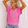 Sunny Smiles Knit Top in Bubblegum Pink Image - 1