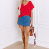 Sunny Smiles Knit Top in Red Image - 1