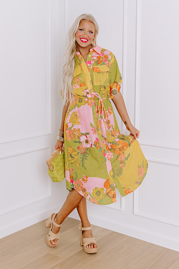 Sunny Day Stroll Floral Midi Image - 5