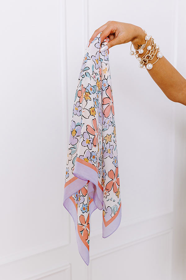 Floral Dream Satin Scarf Image - 1