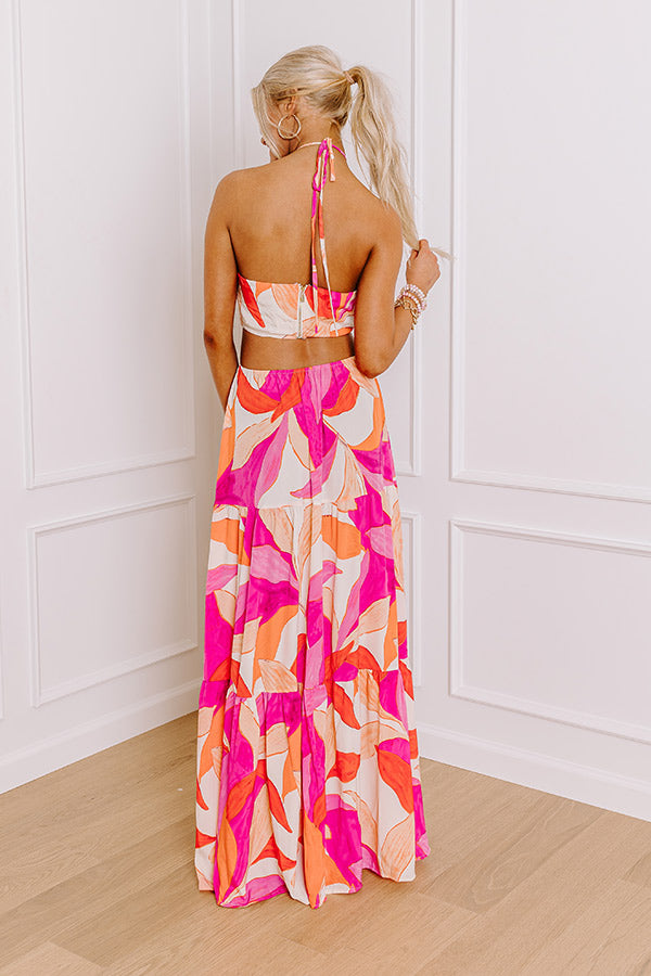 Coastal Charm Halter Maxi Dress Image - 3