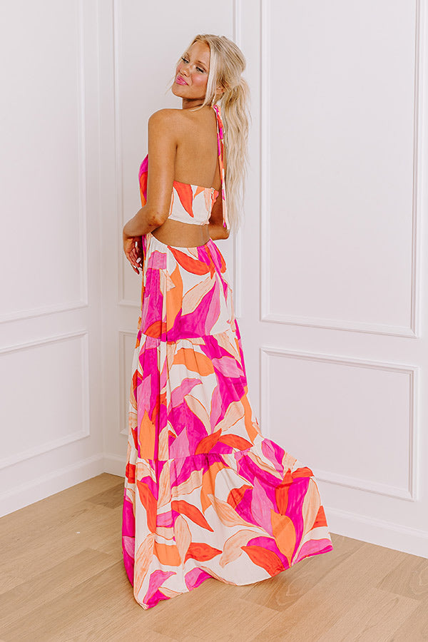 Coastal Charm Halter Maxi Dress Image - 2