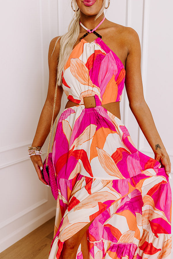 Coastal Charm Halter Maxi Dress Image - 5