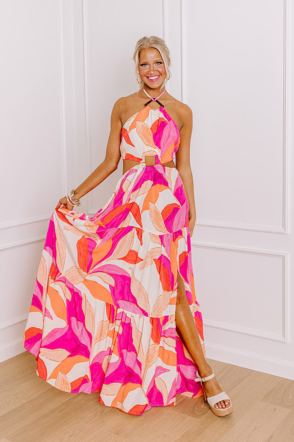 Coastal Charm Halter Maxi Dress Image - 4