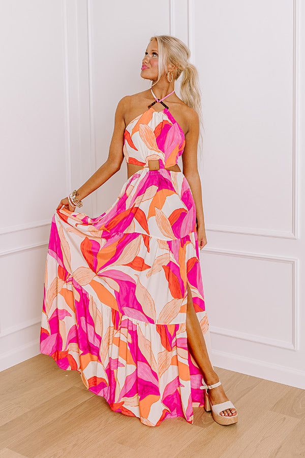 Coastal Charm Halter Maxi Dress Image - 1