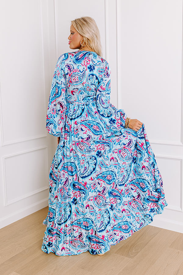 Under The Tucson Sun Pleated Maxi Dress in Blue Image - 2