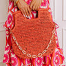 Sunny Day Stroll Woven Tote in Tangerine Image - 1
