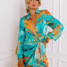Sunset Serenade Wrap Mini Dress Image - 1