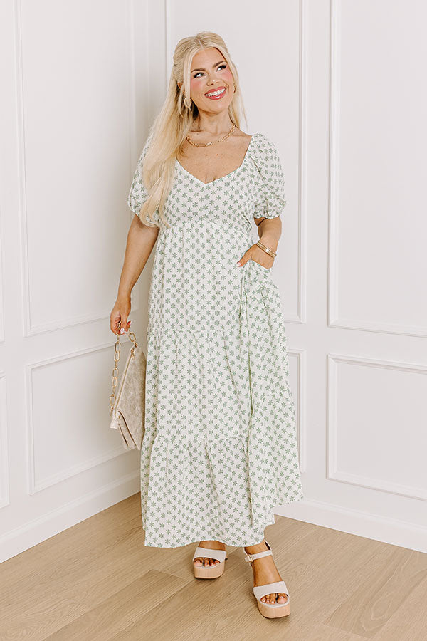 Countryside Charm Floral Maxi Dress Curves Image - 1