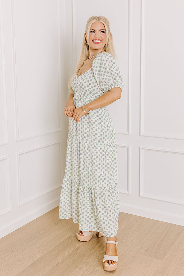 Countryside Charm Floral Maxi Dress Curves Image - 3