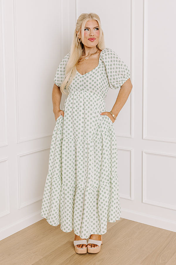 Countryside Charm Floral Maxi Dress Curves Image - 5