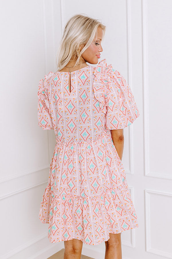 MINKPINK Royal Blue Cotton Darla Embroidered Mini Dress