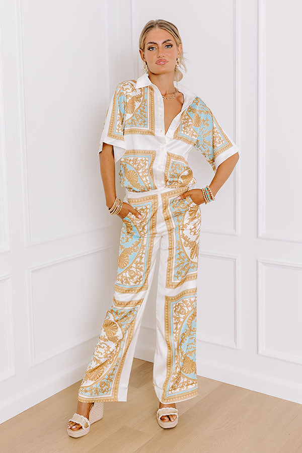 Retro Revival High Waist Satin Pants Image - 1