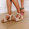 The Brynlee Faux Suede Wedge in Oatmeal Image - 1