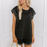 Smiles and Sangrias Pearl Embellished Top in Black Image - 1