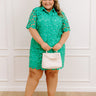 Sunshine Sunday Crochet Mini Dress in Emerald Curves Image - 1