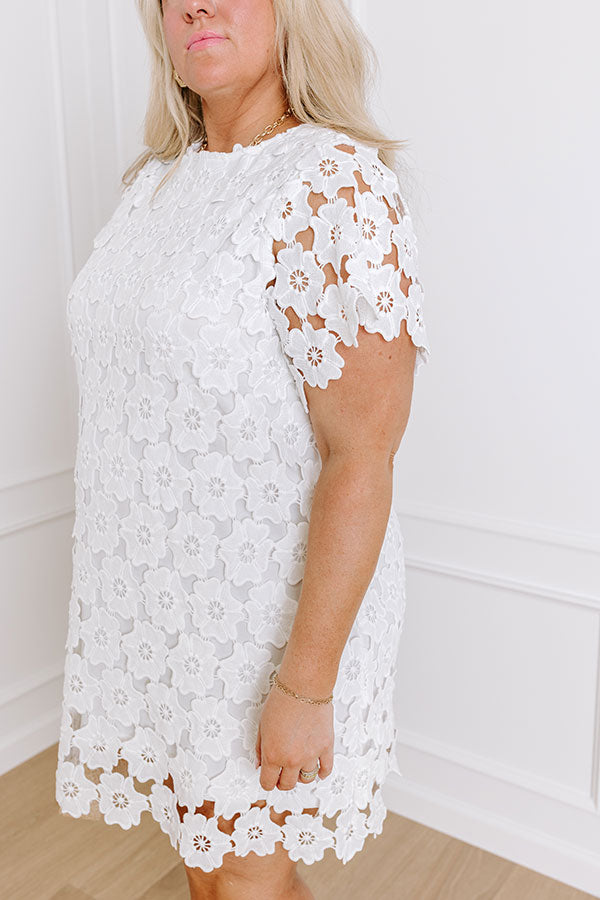 Dainty Darling Crochet Mini Dress in White Curves Image - 3