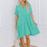 Simple Life Linen-Blend Mini Dress in Sea Glass Image - 1