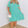 Simple Life Linen-Blend Mini Dress in Sea Glass Curves Image - 1