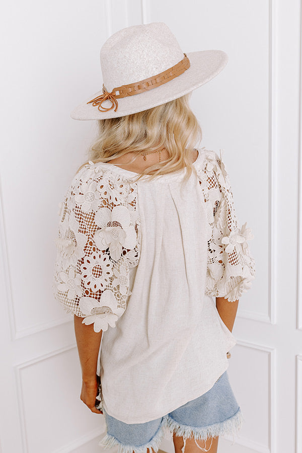 Boho Love Linen-Blend Shift Top in Light Oatmeal Image - 3