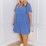 Simple Life Linen-Blend Mini Dress in Dark Periwinkle Curves Image - 1