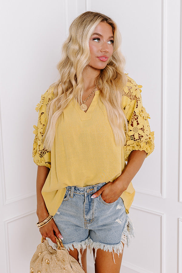 Boho Love Linen-Blend Shift Top in Primrose Yellow Image - 3