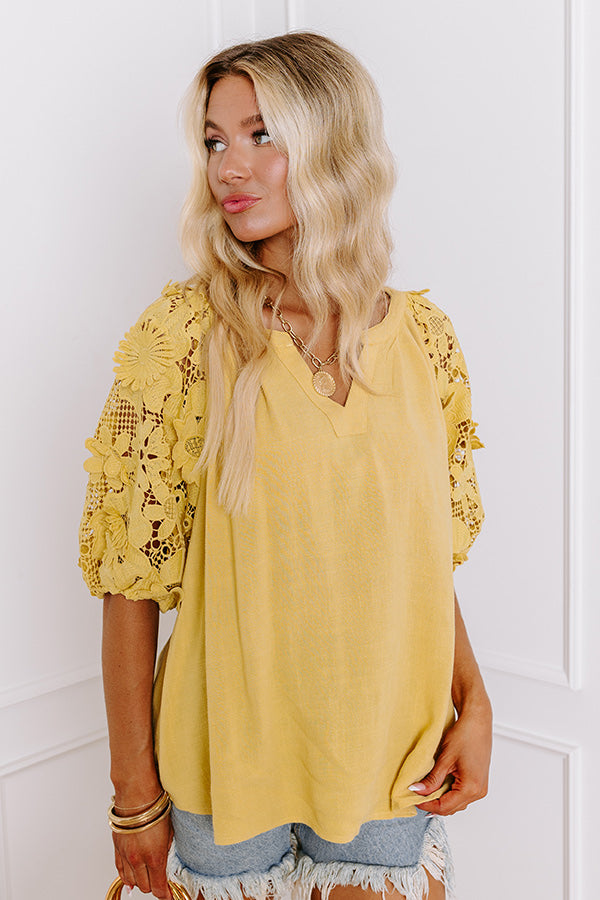 Boho Love Linen-Blend Shift Top in Primrose Yellow Image - 2
