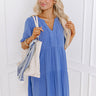 Simple Life Linen-Blend Mini Dress in Dark Periwinkle Image - 1
