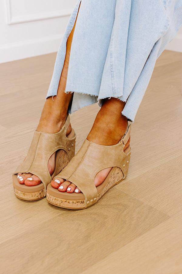 The Blair Faux Leather Wedge in Tan - Main Image