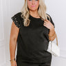 Smiles and Sangrias Pearl Embellished Top in Black Curves Image - 1