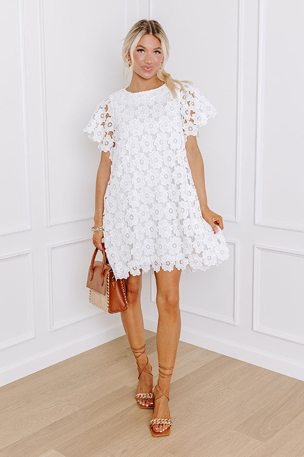 Dainty Darling Crochet Mini Dress in White – Impressions Online Boutique