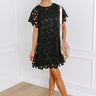 Dainty Darling Crochet Mini Dress in Black Image - 1