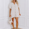 St. Lucia Bound Linen-Blend Mini Dress in Oatmeal Image - 1
