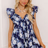 Date Night Ready Floral Mini Dress in Navy Image - 1