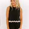 Urban Chic Scalloped Top in Black Image - 1