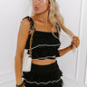 Barbados Bound Knit Crop Top in Black Image - 1