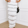 Barbados Bound High Waist Knit Midi Skirt in White Image - 1