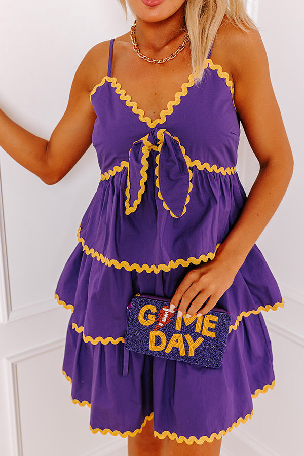 Spirit Squad Tiered Mini Dress in Purple Image - 3